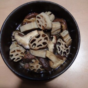 チビ椎茸とレンコンのうま煮